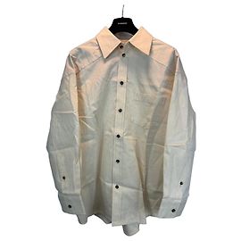 Camicia oversize in misto cotone e lino beige Bottega Veneta Beige