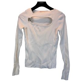 Top découpé à côtes Coperni Blanc