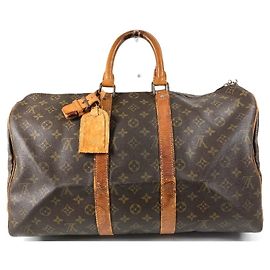 Sac Keepall 45 Monogram Louis Vuitton Marron