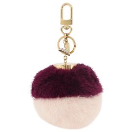 LOUIS VUITTON Bubble Duo Charm Fur Bordeaux M00018 LV Auth 175989A Dark red