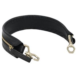 GIVENCHY Sangle en cuir 18,1" Noir Or Auth bs34466 Noir Doré