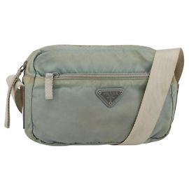 Borsa a Spalla PRADA Nylon Azzurro Chiaro Argento Autentica 175693 Argento Blu chiaro