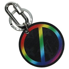 LOUIS VUITTON Monogram Eclipse Porte Cles Round Rainbow MP2465 LV Auth YKZ1382M Monogram