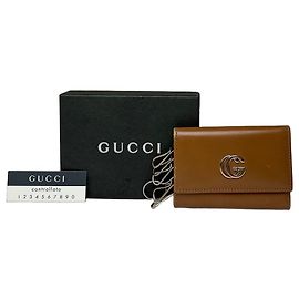 Vintage Gucci GG Leather Key Holder Brown Brown
