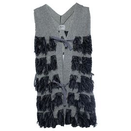 Autre Marque Kimono x Nadeshiko, ärmellose Strickweste Grau