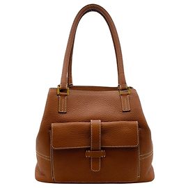 Bolsa Globo de Couro Fjord Marrom Loro Piana Marrom