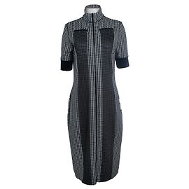 Proenza Schouler PSWL, karierter Midikleid Schwarz Weiß