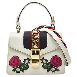Gucci Sylvie Sherry Line Mini Handbag White