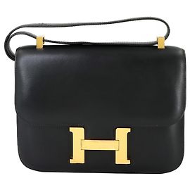 Hermès Constance 23 Schwarze Handtasche Schwarz