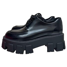 Prada Monolith Brushed Leather Derby Shoes Sz.36.5 Pre-owned Other