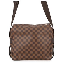 Louis Vuitton Damier Ebene Naviglio Shoulder Bag Red Damier ebene