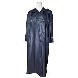 Vintage Chloé Single Breasted Trench Coat Navy L Navy blue