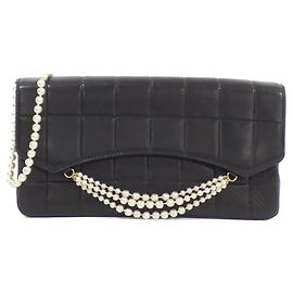 Borsa a Spalla in Pelle di Agnello Chanel Nero Gold hardware