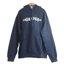 Gucci Baumwoll-Kapuzenpullover Blau Marineblau