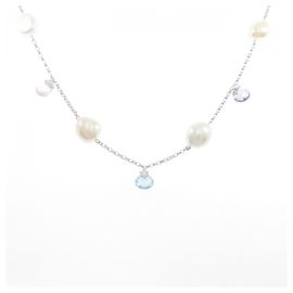 Collana in Perle d'Acqua Dolce Tasaki Au750 Argento