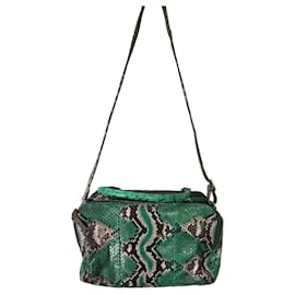 Bolsa de ombro Claris Virot Lalya Verde Python Multicor Verde Impressão em python