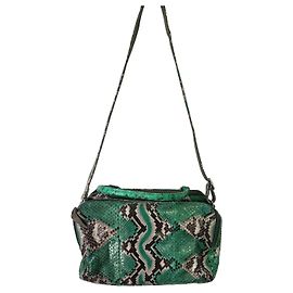 Claris Virot Lalya Green Python Shoulder Bag Multiple colors Green Python print
