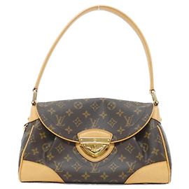 Bolsa de Ombro Louis Vuitton Monogram Beverly MM M40121 Marrom