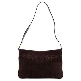 Céline Bolsa de ombro em camurça Macadam marrom Celine Marrom Castanho escuro