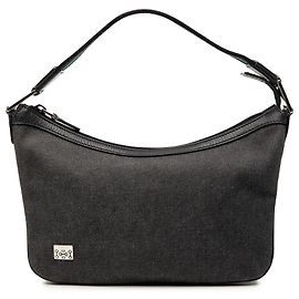 Bolsa de Ombro em Denim Preto Gucci com Web Preto