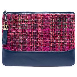 Chanel Pink Medium Tweed Gabrielle O Clutch Pink Andere