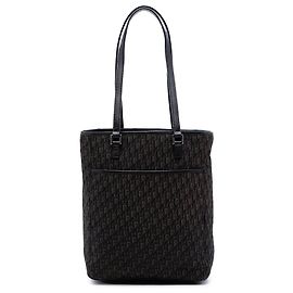 Dior Black Diorissimo Trotter Canvas Tote Black