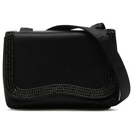 Chanel Mini Nero Satinato Con Perline Borsa A Tracolla Nero