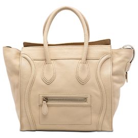 Céline Celine Beiger Mini-Leder-Reisetasche Beige
