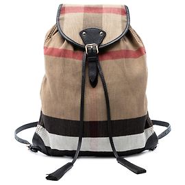 Burberry Brauner Mega Check Canvas Chiltern Rucksack Braun Andere