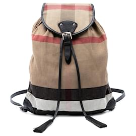 Burberry Brown Mega Check Canvas Chiltern Backpack Brown Other