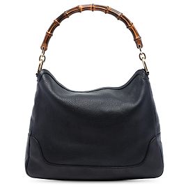 Bolsa Diana em couro de bezerro preto com bambu Gucci Preto