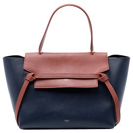 Céline Bolsa de cinto bicolor em couro de bezerro liso azul Celine Mini Azul Azul marinho