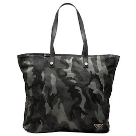 Tote Camouflage en Tessuto Gris de Prada Marron