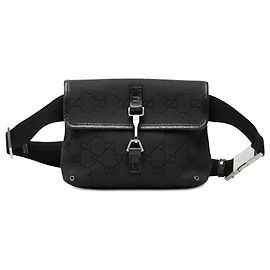 Gucci Black GG Canvas Jackie Belt Bag Black