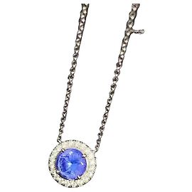 Bulgari Soleste Saphir Diamant Halskette Platin Silber