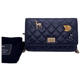 Chanel Woc 2.55 Emblem Édition Limitée Sac Chaîne Cuir Noir Noir