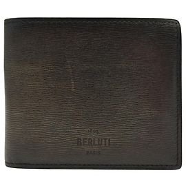 BERLUTI ICE BROWN LEATHER WALLET + BROWN LEATHER BILLFOLD Brown