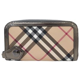 NEUE BURBERRY NOVA CHECK TARTAN CANVAS GELDBÖRSE Beige