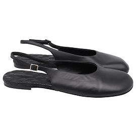 Sapatilhas Slingback para Bebé Burberry em Couro Preto Preto