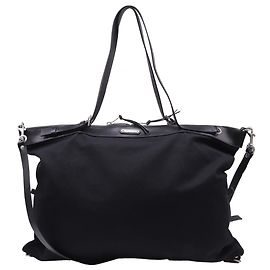 Yves Saint Laurent Saint Laurent Große ID Umhängetasche aus schwarzem Canvas Schwarz