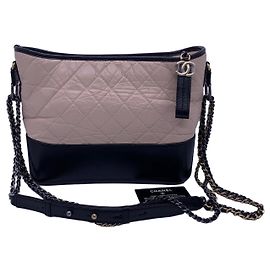 Bolsa de corrente Chanel multicolor bege e preta de couro Multicor