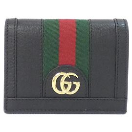 Cartera de cuero negro Gucci Ophidia 523155 DJ2DG Negro