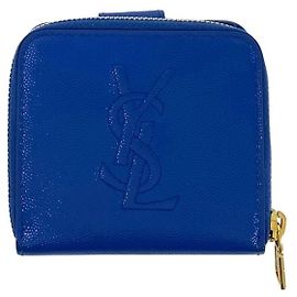 Portefeuille Mini Bi-fold en Cuir Bleu Yves Saint Laurent Bleu