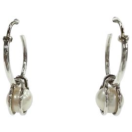 Tiffany & Co Orecchini a cerchio con perla Tiffany HardWear Argento D'oro