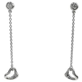 Tiffany & Co. Open Heart Diamant Ohrringe Silber