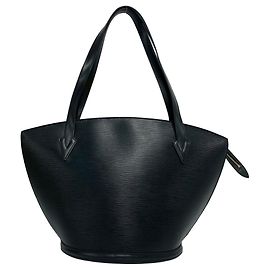 Bolsa tote Saint Jacques em couro Epi Louis Vuitton Preto