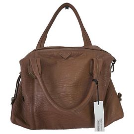 Ikks Brown Bubble Leather Handbag Brown