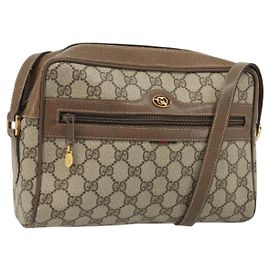 Gucci Borsa a Spalla GG Supreme PVC Beige Oro 24 02 005 Auth BA12105 Beige D'oro
