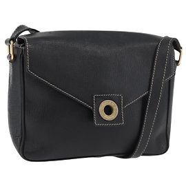 Céline Borsa a Spalla CELINE Circle in Pelle Nera e Oro Auth YKZ1232A Nero D'oro