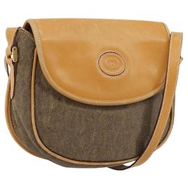 Borsa a Spalla GUCCI in Tela Beige Oro Auth 175367 Beige D'oro